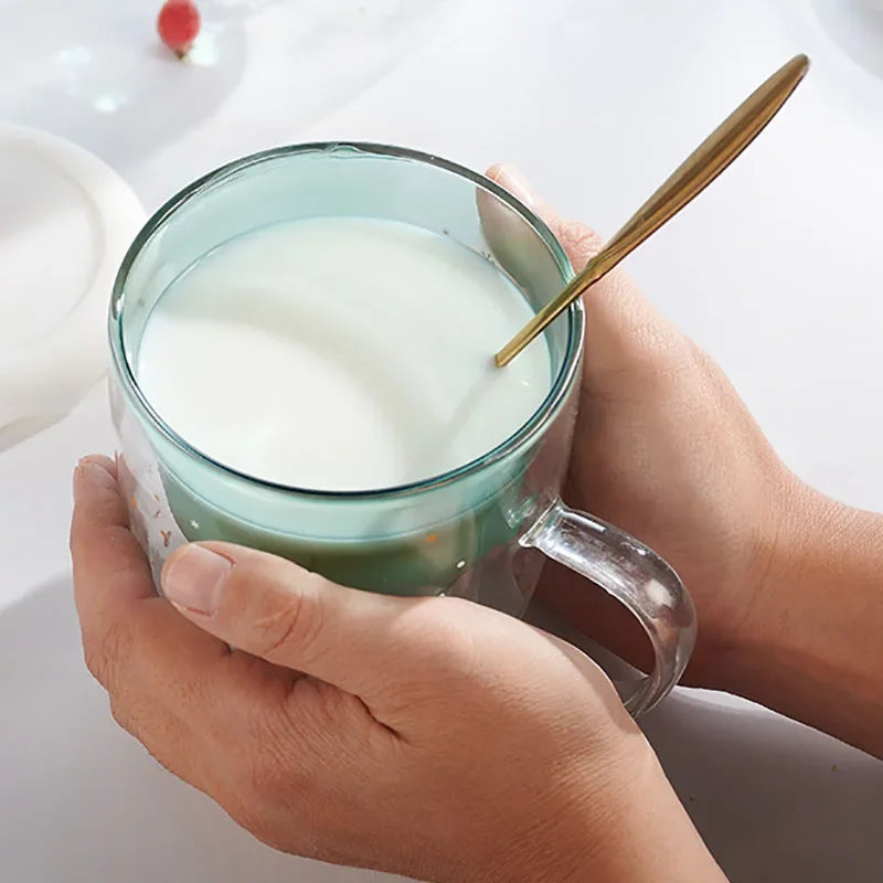 Tasse De Noël À Double Paroi Avec Couvercle