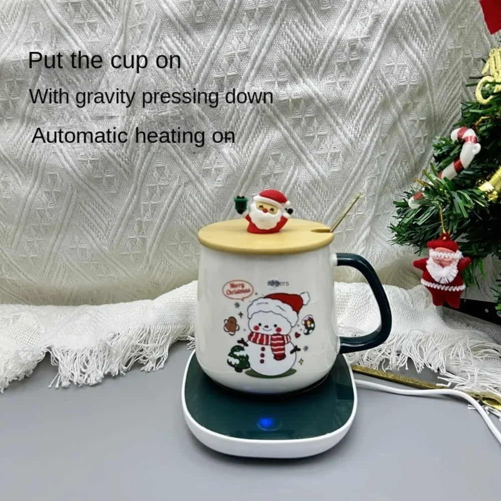Tasse De Noël En Céramique Avec Couvercle En Bois
