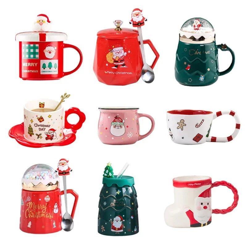 Tasse De Noël En Céramique Peinte À La Main