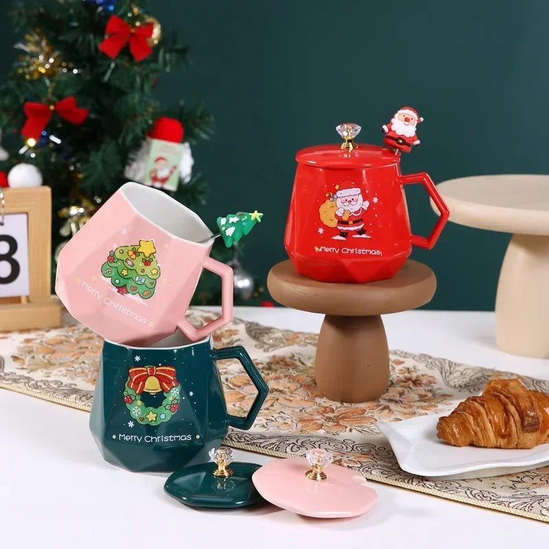 Tasse De Noël En Céramique Peinte À La Main