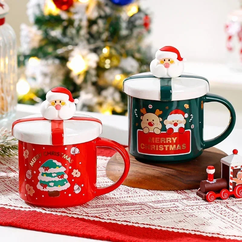 Tasse De Noël En Céramique Peinte À La Main