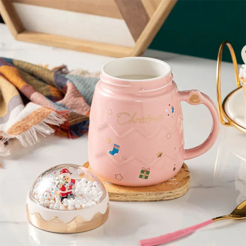 Tasse De Noël En Céramique Peinte À La Main
