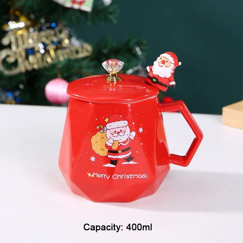 Tasse De Noël En Céramique Peinte À La Main