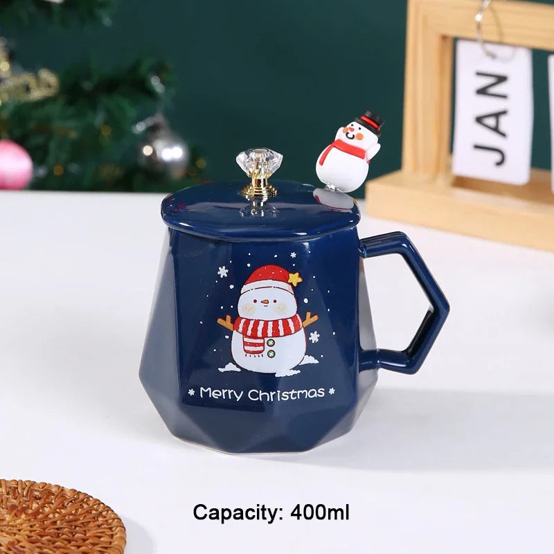 Tasse De Noël En Céramique Peinte À La Main