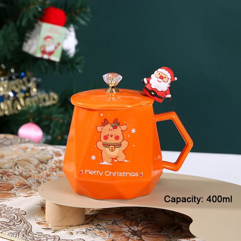 Tasse De Noël En Céramique Peinte À La Main