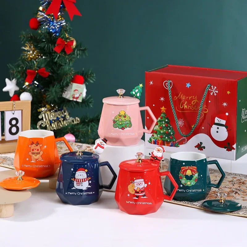 Tasse De Noël En Céramique Peinte À La Main