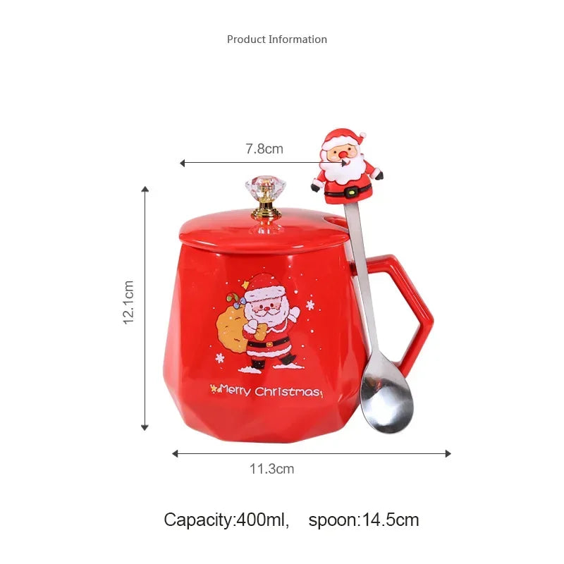 Tasse De Noël En Céramique Peinte À La Main
