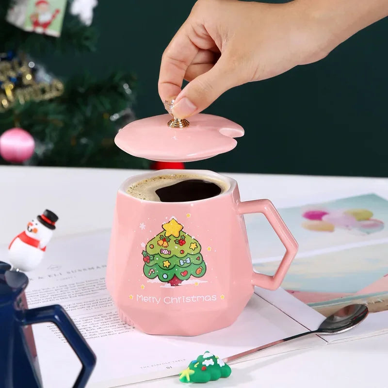 Tasse De Noël En Céramique Peinte À La Main