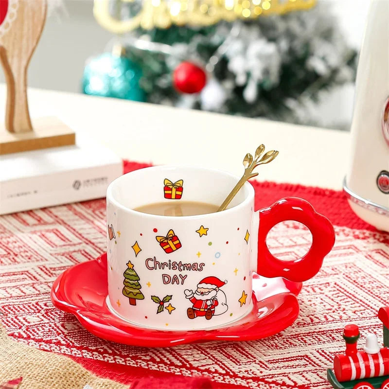 Tasse De Noël En Céramique Peinte À La Main