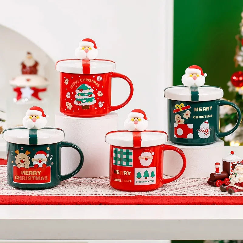 Tasse De Noël En Céramique Peinte À La Main