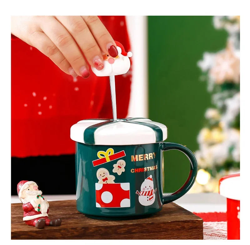 Tasse De Noël En Céramique Peinte À La Main