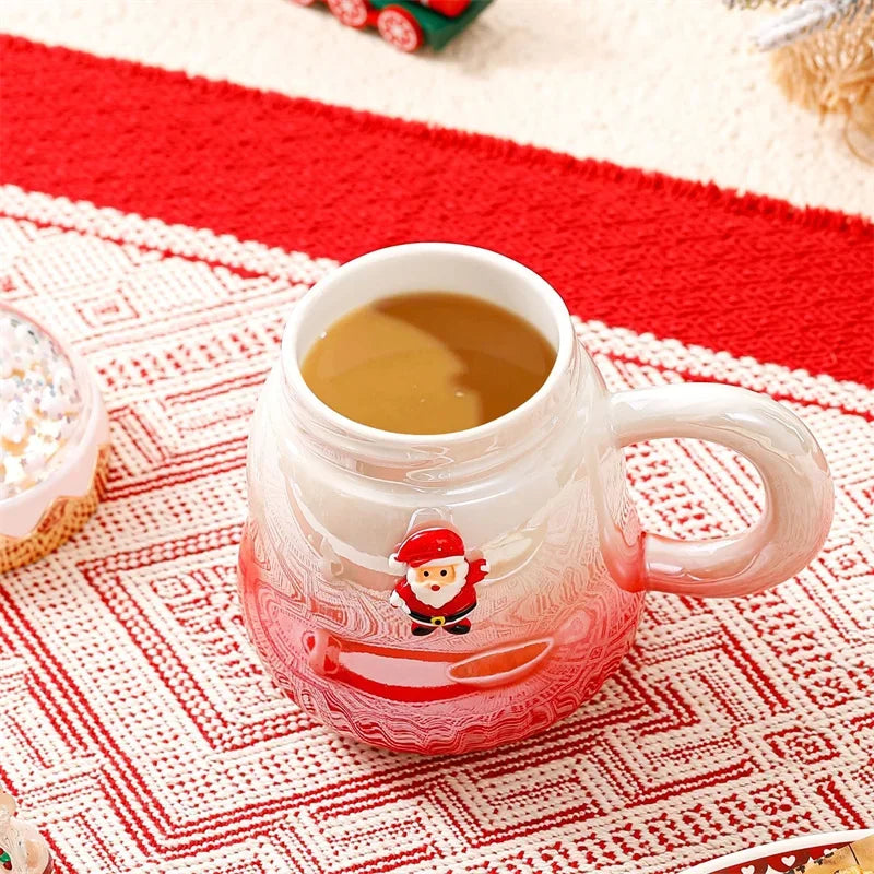 Tasse De Noël En Céramique Peinte À La Main