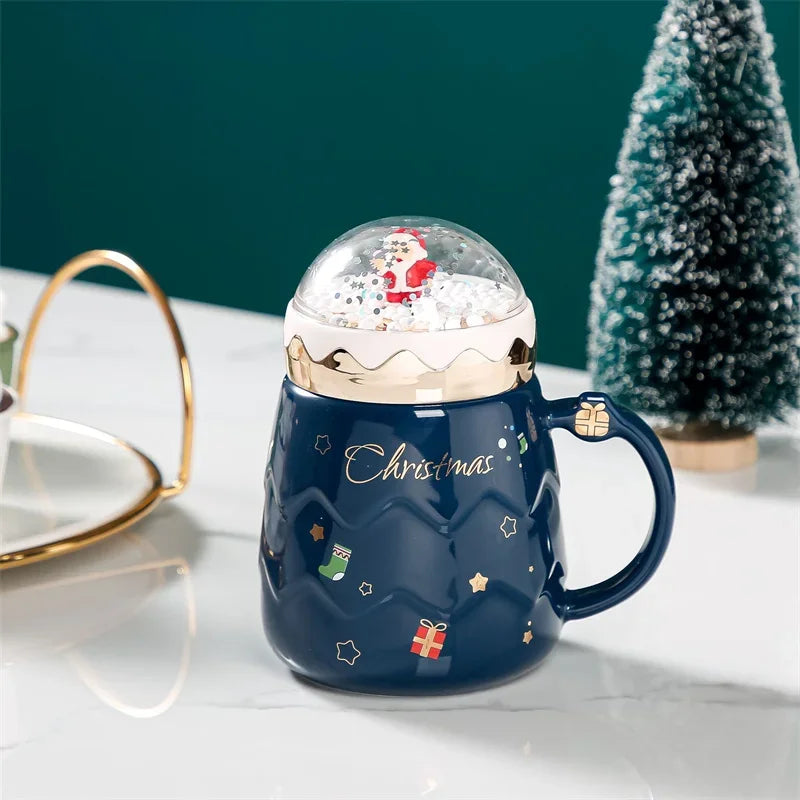 Tasse De Noël En Céramique Peinte À La Main