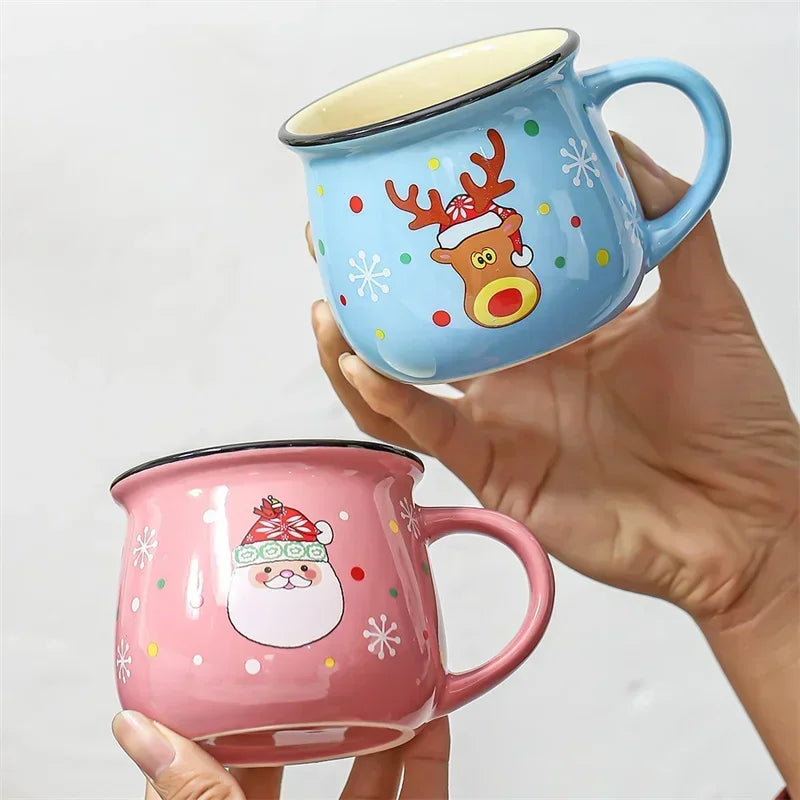 Tasse De Noël En Céramique Peinte À La Main