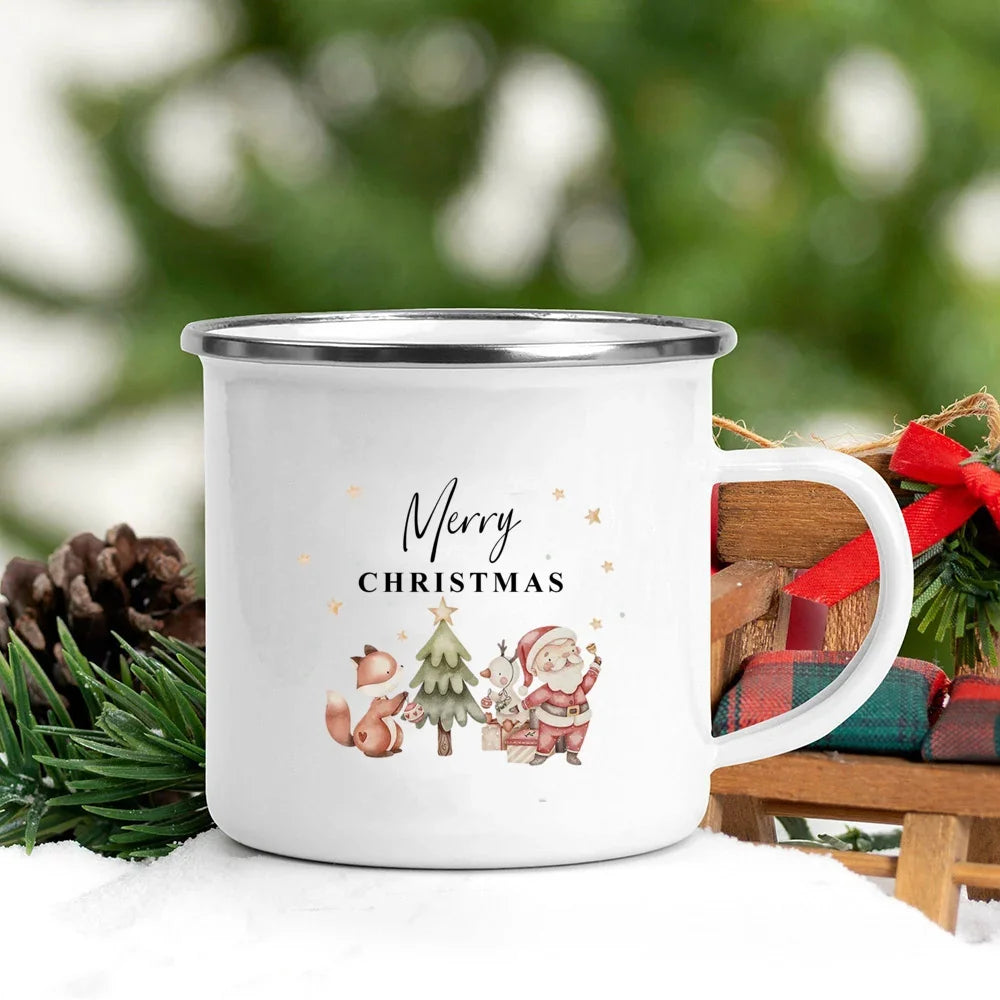 Tasse De Noël En Émail Pour Enfant