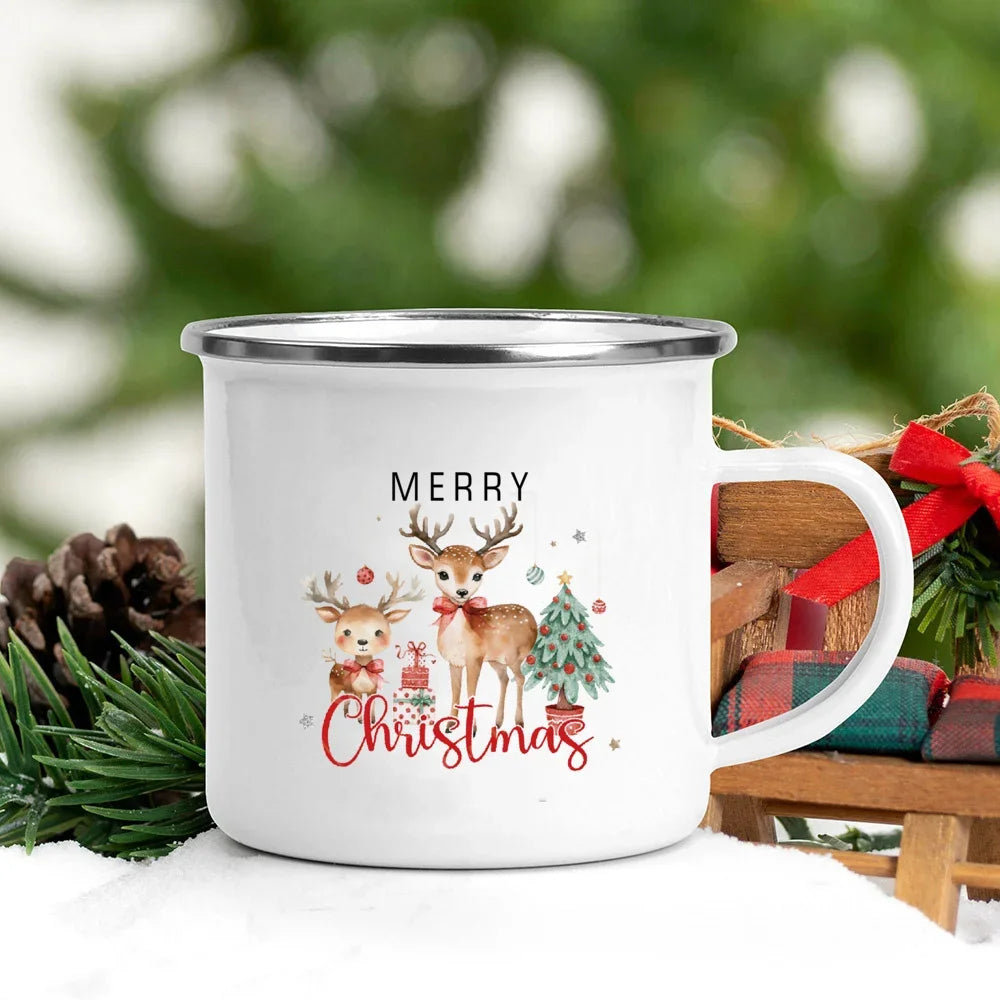 Tasse De Noël En Émail Pour Enfant