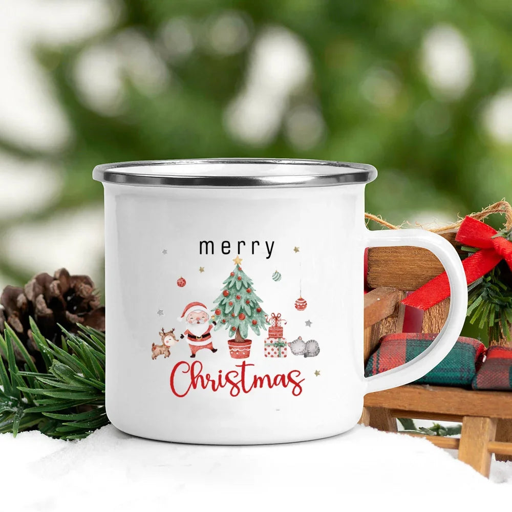 Tasse De Noël En Émail Pour Enfant