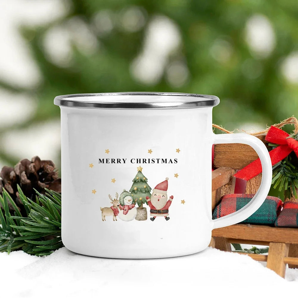 Tasse De Noël En Émail Pour Enfant
