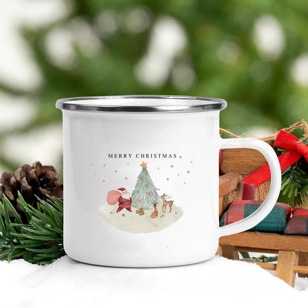 Tasse De Noël En Émail Pour Enfant