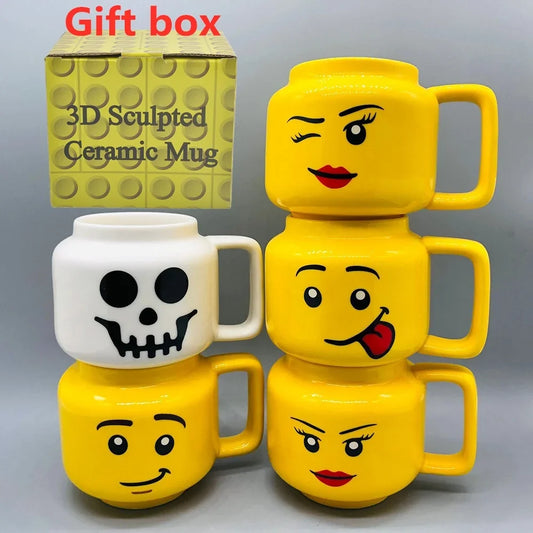 Tasse en Céramique 250 ml Motifs Expressions Mignonnes pour Café