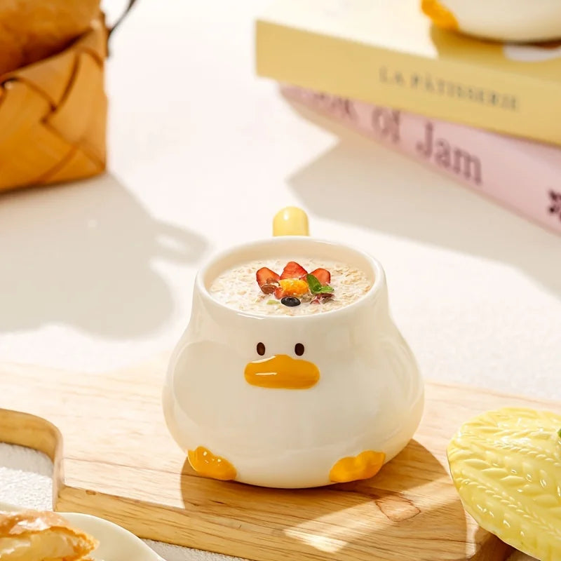 Tasse En Céramique Canard Avec Couvercle