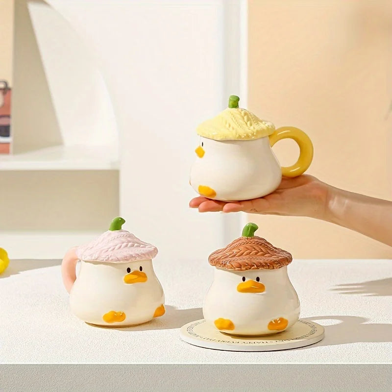 Tasse En Céramique Canard Avec Couvercle — photo 4