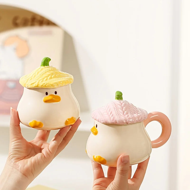 Tasse En Céramique Canard Avec Couvercle — photo 5