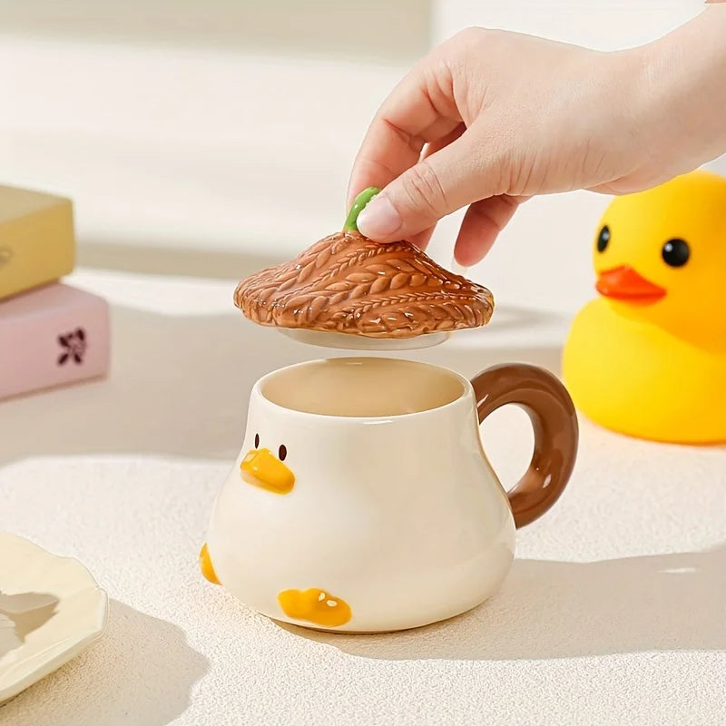 Tasse En Céramique Canard Avec Couvercle — illustration 1 Image