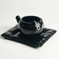 Tasse en Céramique Forme de Chat Siamois 210 ml Avec Soucoupe