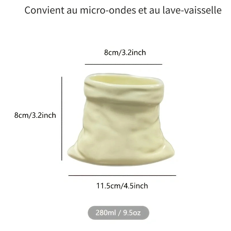 Tasse En Céramique Froissée Texture Plissée — photo 3
