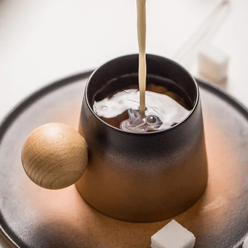 Tasse En Porcelaine Dégradée Avec Cuillère