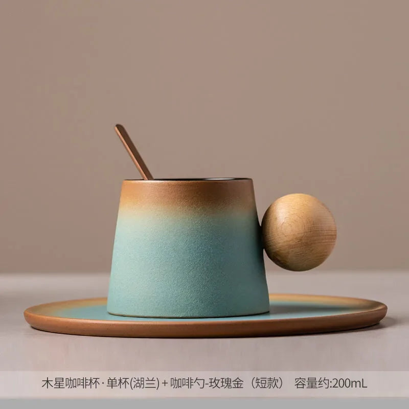 Tasse En Porcelaine Dégradée Avec Cuillère