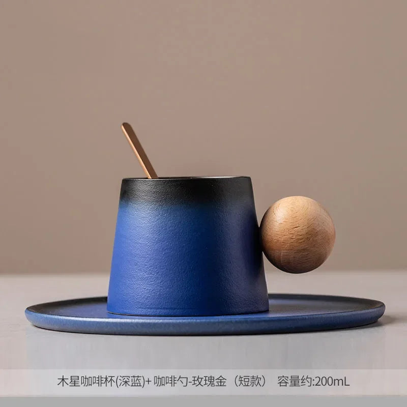 Tasse En Porcelaine Dégradée Avec Cuillère