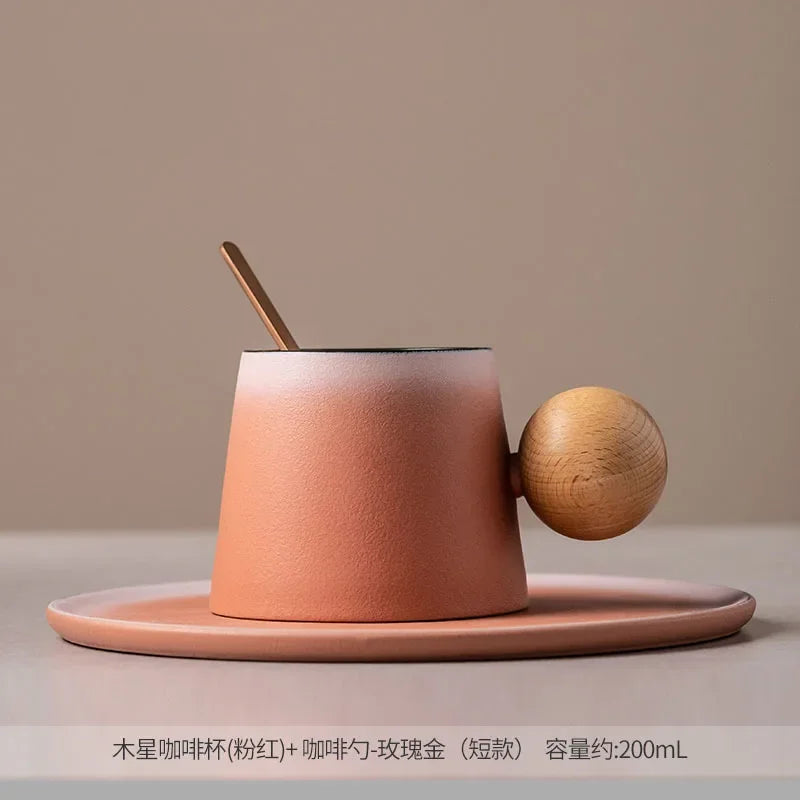 Tasse En Porcelaine Dégradée Avec Cuillère