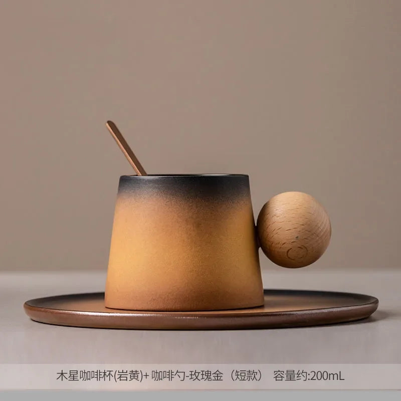 Tasse En Porcelaine Dégradée Avec Cuillère