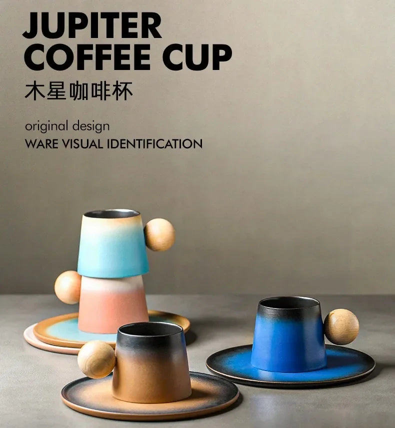 Tasse En Porcelaine Dégradée Avec Cuillère