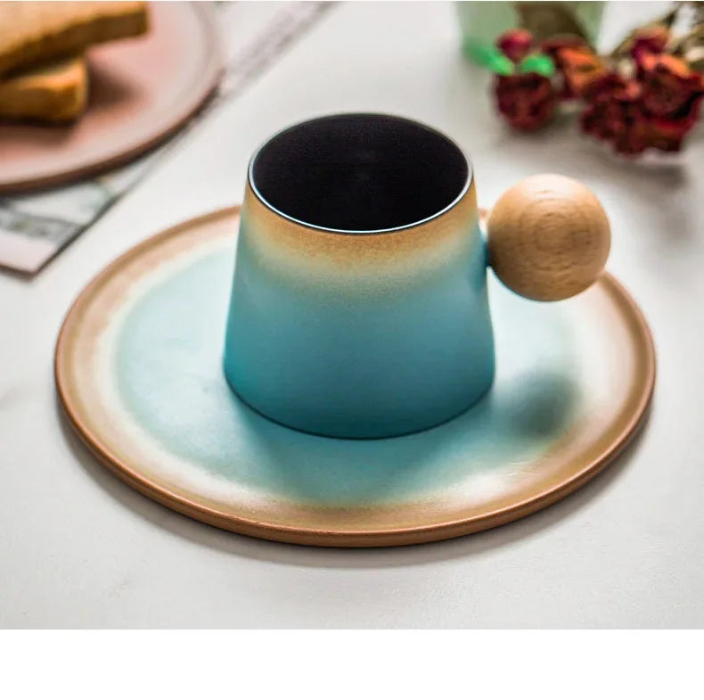 Tasse En Porcelaine Dégradée Avec Cuillère