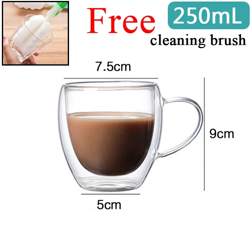 Tasse En Verre À Double Paroi Pour Café Et Thé