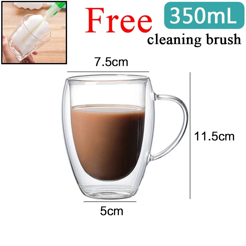 Tasse En Verre À Double Paroi Pour Café Et Thé