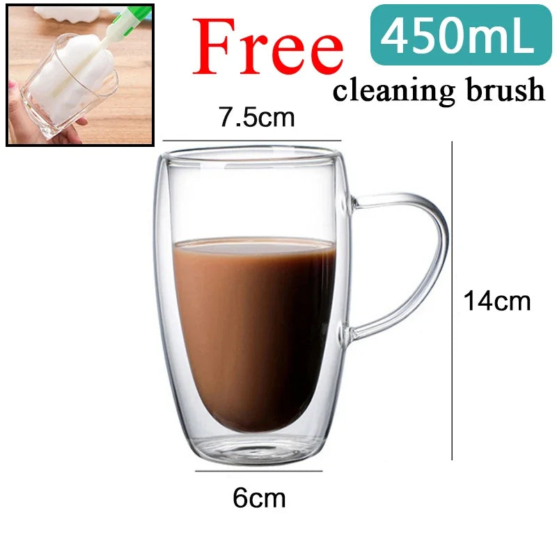 Tasse En Verre À Double Paroi Pour Café Et Thé