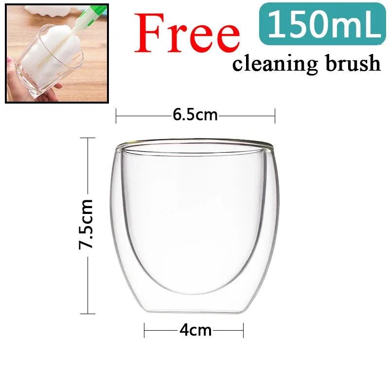 Tasse En Verre À Double Paroi Pour Café Et Thé