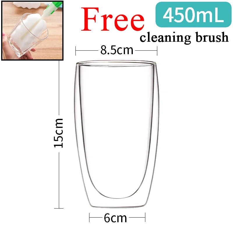 Tasse En Verre À Double Paroi Pour Café Et Thé
