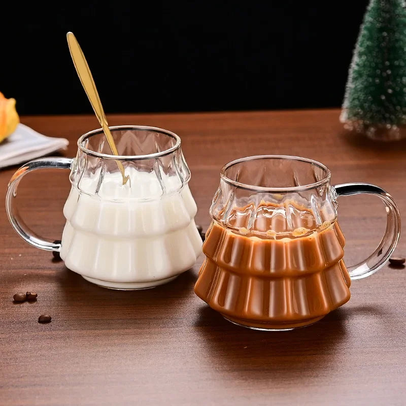 Tasse En Verre Arbre De Noël Avec Couvercle