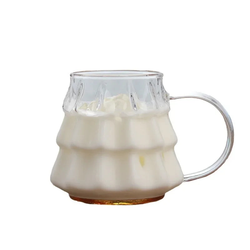 Tasse En Verre Arbre De Noël Avec Couvercle