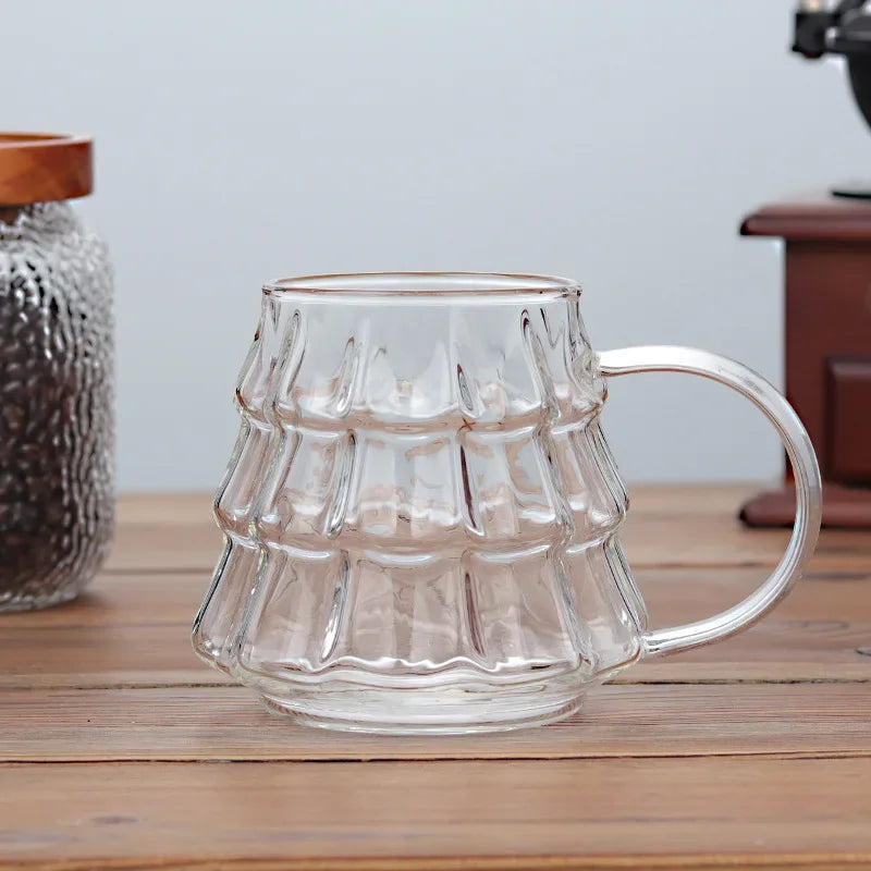 Tasse En Verre Arbre De Noël Avec Couvercle