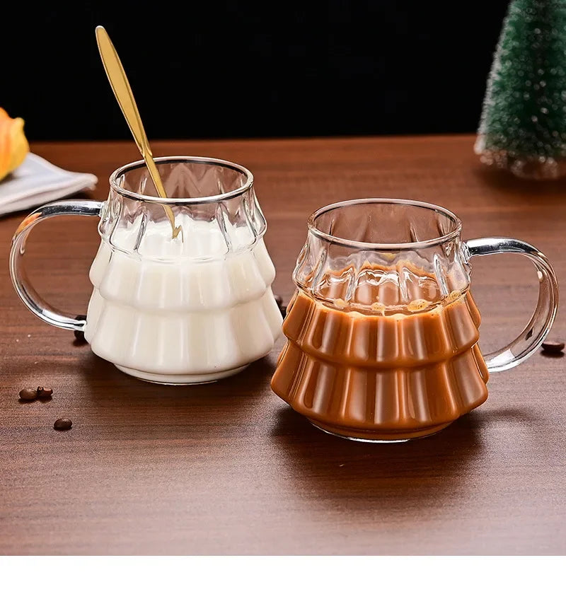 Tasse En Verre Arbre De Noël Avec Couvercle