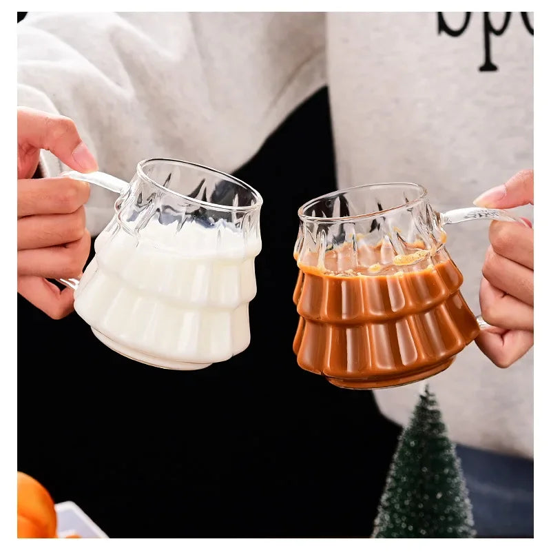 Tasse En Verre Arbre De Noël Avec Couvercle