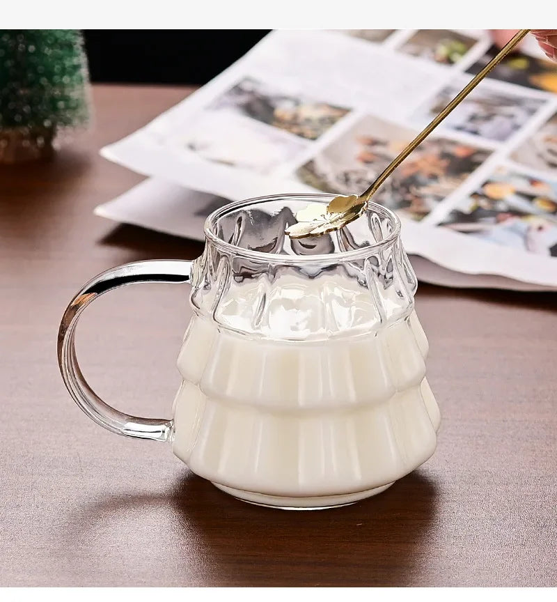 Tasse En Verre Arbre De Noël Avec Couvercle