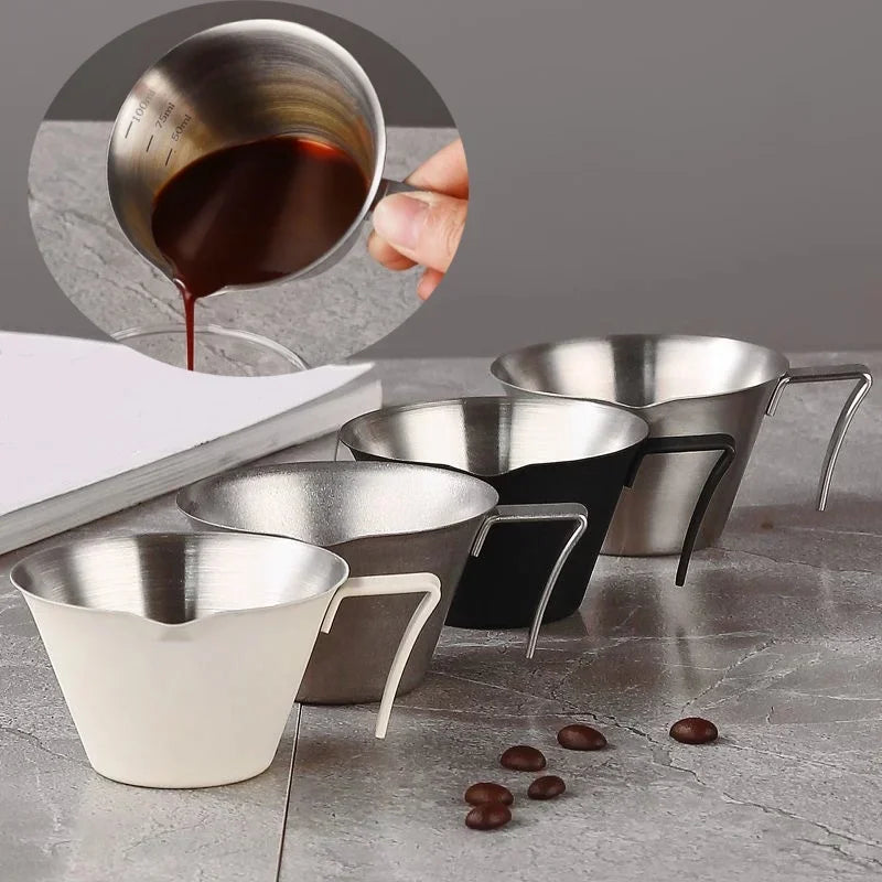 Tasse Espresso 100 Ml En Acier Inoxydable Avec Échelle