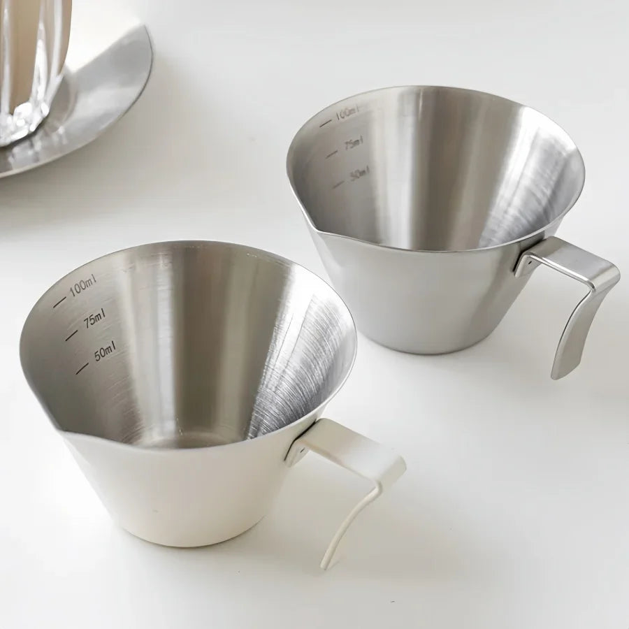 Tasse Espresso 100 Ml En Acier Inoxydable Avec Échelle